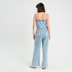 Combinaison pantalon en jean denim bleach femme