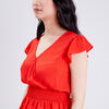 blouse manches courtes orange femme