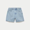 Short mom taille haute en jean strass denim triple stone femme