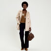 Blouse brod&eacute;e marron fonc&eacute; femme