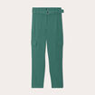 Pantalon cargo 7/8ème ceinturé vert foncé femme