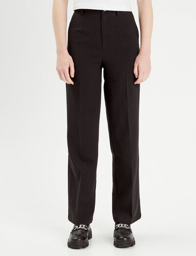 Pantalon city large noir femme