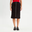 Jupe midi droite zippée noir femme