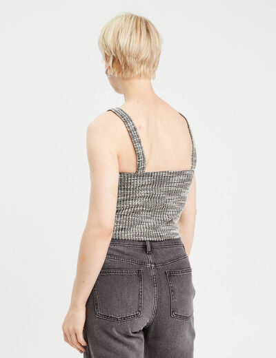 Bustier tweed noir femme