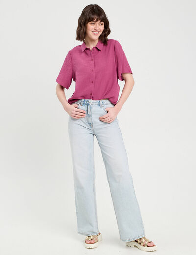 Chemise manches courtes prune femme