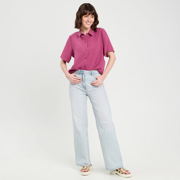 chemise manches courtes prune femme Chemise manches courtes prune femme