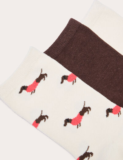 Lot 3 paires chaussettes ecru femme