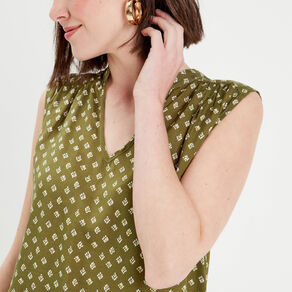 Blouse sans manches vert femme