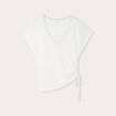 T-shirt côté coulisse ecru femme