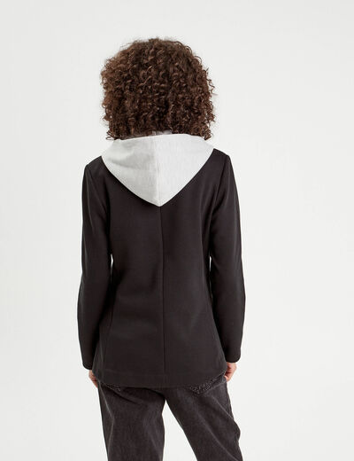Veste blazer 2-en-1 gilet noir femme