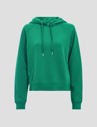 Sweat à capuche vert femme