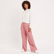 Pantalon jambe large rose femme