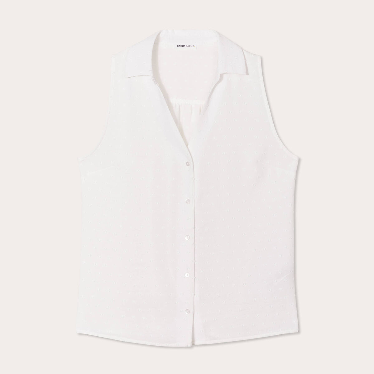 Blouse sans manches ecru femme