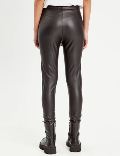Legging simili cuir noir femme