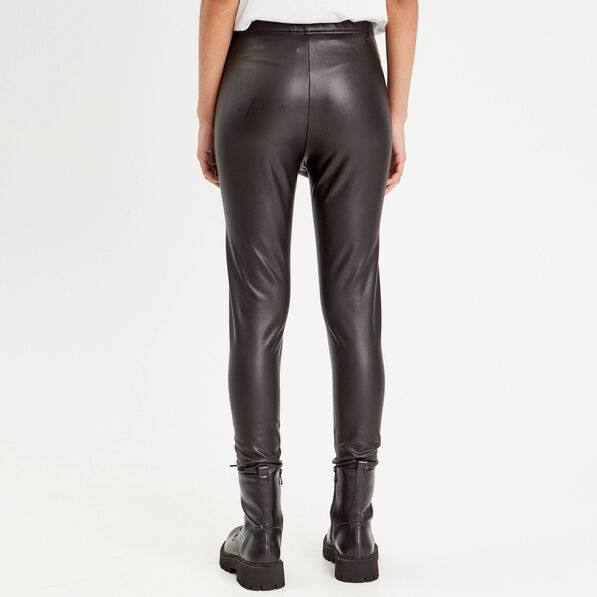 Legging simili cuir noir femme