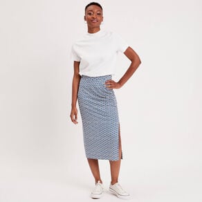 jupe longue droite fronces bleu marine femme Jupe longue droite fronces bleu marine femme