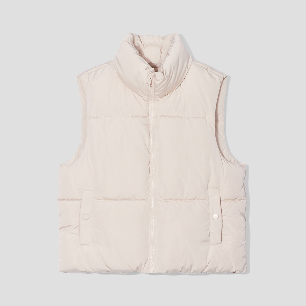 Doudoune droite sans manches sable femme