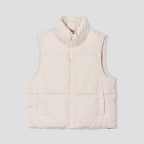 Doudoune droite sans manches sable femme