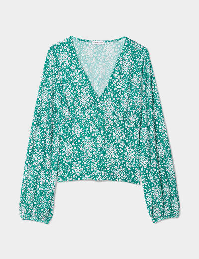 T-shirt manches longues bleu pétrole femme