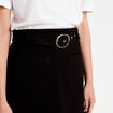 Jupe droite courte taille haute noir femme