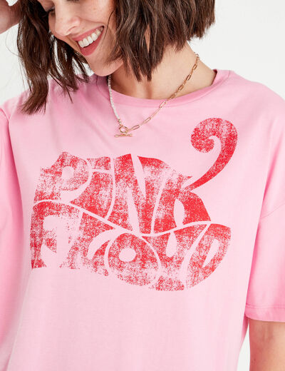 T-shirt Pink Floyd rose fushia femme