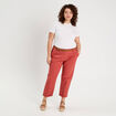 Pantalon chino 7/8ème vieux rose femme