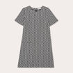Robe droite manches courtes noir femme