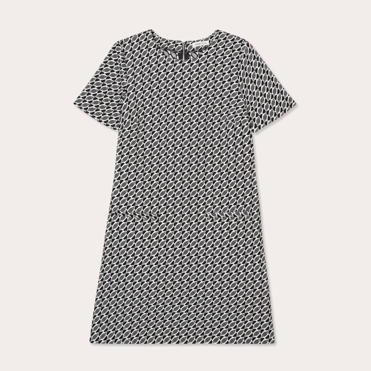 Robe droite manches courtes noir femme