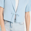 Veste blazer manches courtes bleu clair femme