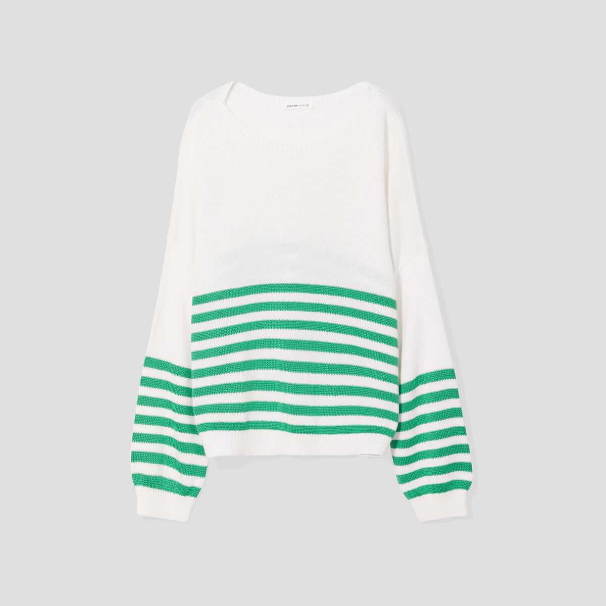 Pull manches longues vert femme