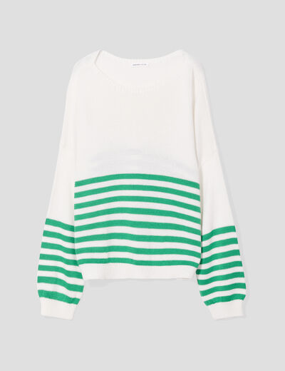 Pull manches longues vert femme