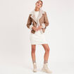 Robe pull droite torsades ecru femme