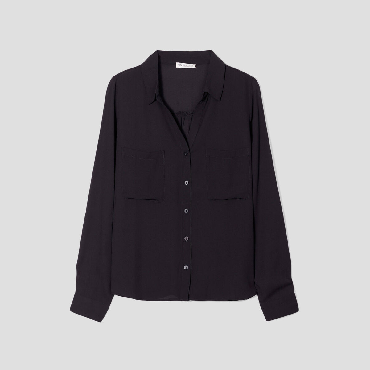 Chemise manches longues noir femme