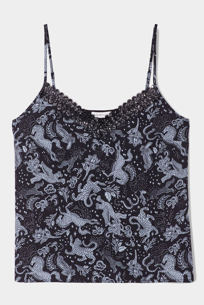 Débardeur avec sequins noir femme