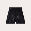 Short ajusté avec sequins noir femme