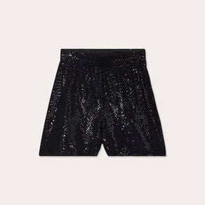 short ajuste avec sequins noir femme Short ajusté avec sequins noir femme