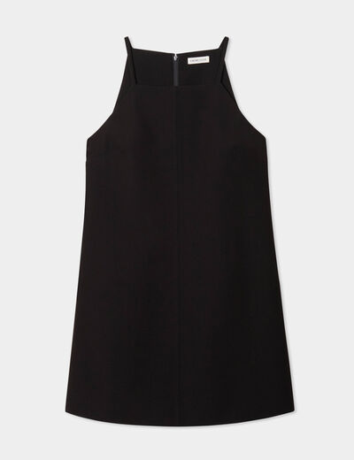 Robe droite bretelles fines noir femme