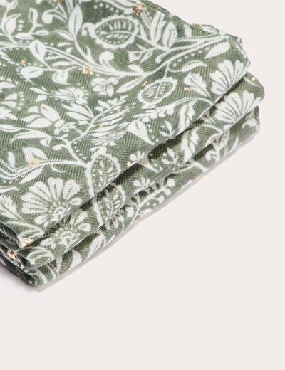 foulard en polyester recyclé vert kaki femme