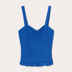 Débardeur tricot cropped bleu electrique femme