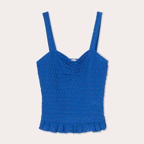 debardeur tricot cropped bleu electrique femme Débardeur tricot cropped bleu electrique femme