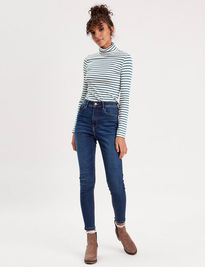 T-shirt col roulé blanc femme