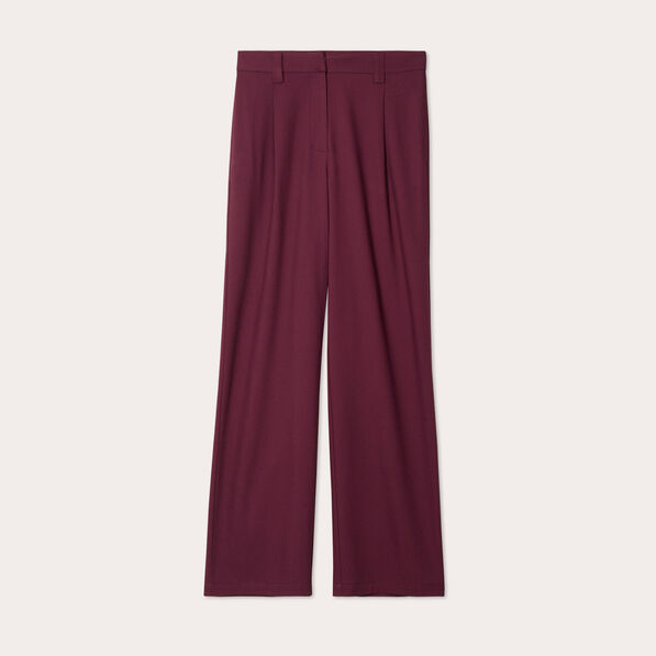 pantalon large avec pinces prune femme Pantalon large avec pinces prune femme