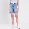 bermuda droit en jean denim double stone femme
