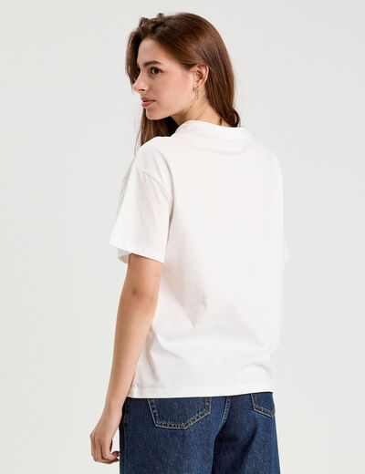 T-shirt manches courtes ecru femme