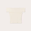 T-shirt manches courtes côtelé ecru femme