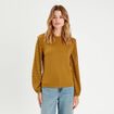Blouse manches ajourées vert olive femme