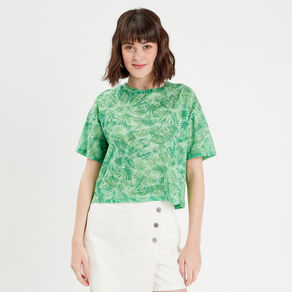 T-shirt manches courtes vert femme