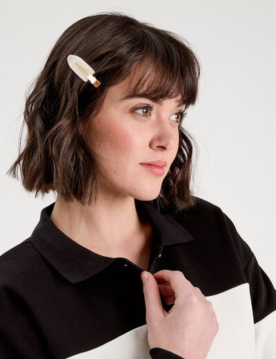 Polo manches longues noir femme