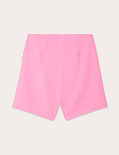Jupe-short droite fentes rose clair femme