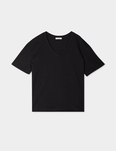 T-shirt manches courtes noir femme